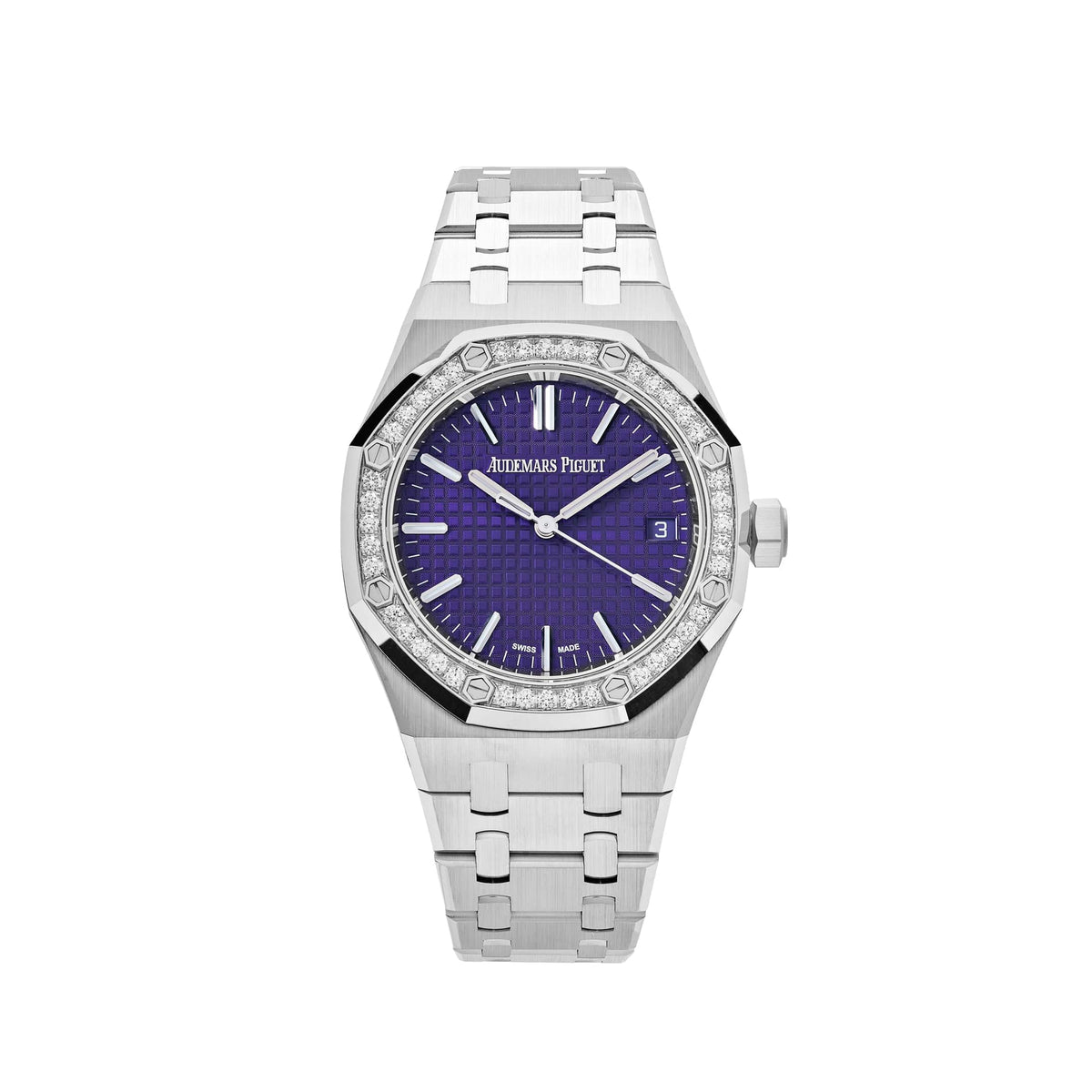 Audemars Piguet Royal Oak 15551BC.ZZ.1356BC.02 White Gold Purple Dial Diamond Bezel Special Edition