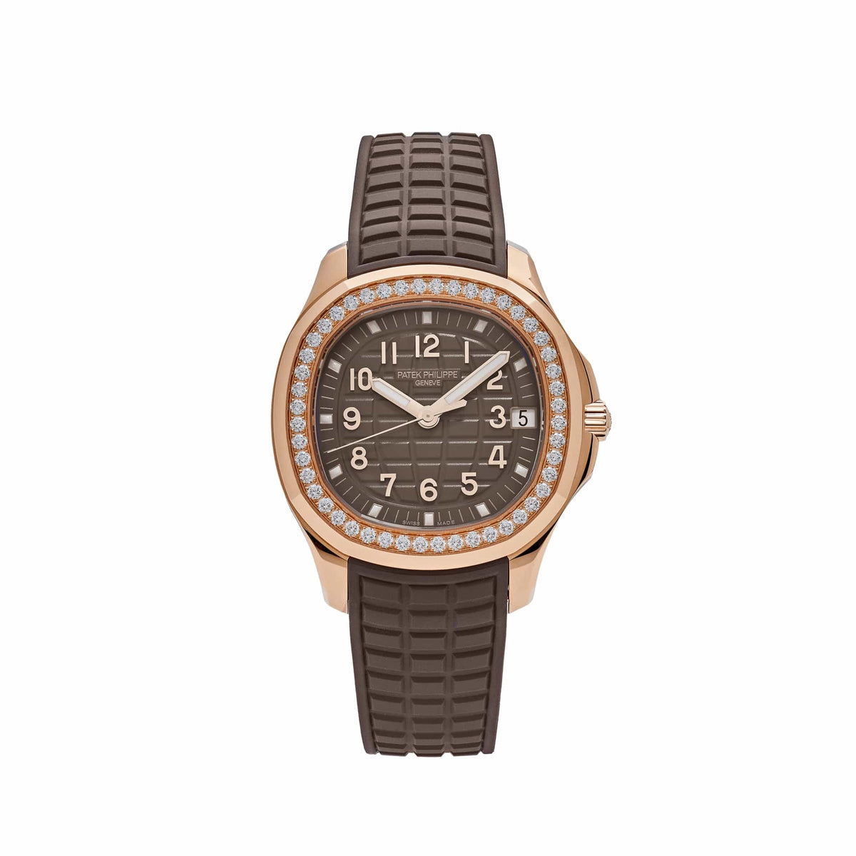 Patek Philippe Aquanaut 5268/200R-010 Rose Gold Taupe Brown Dial Diamond Bezel