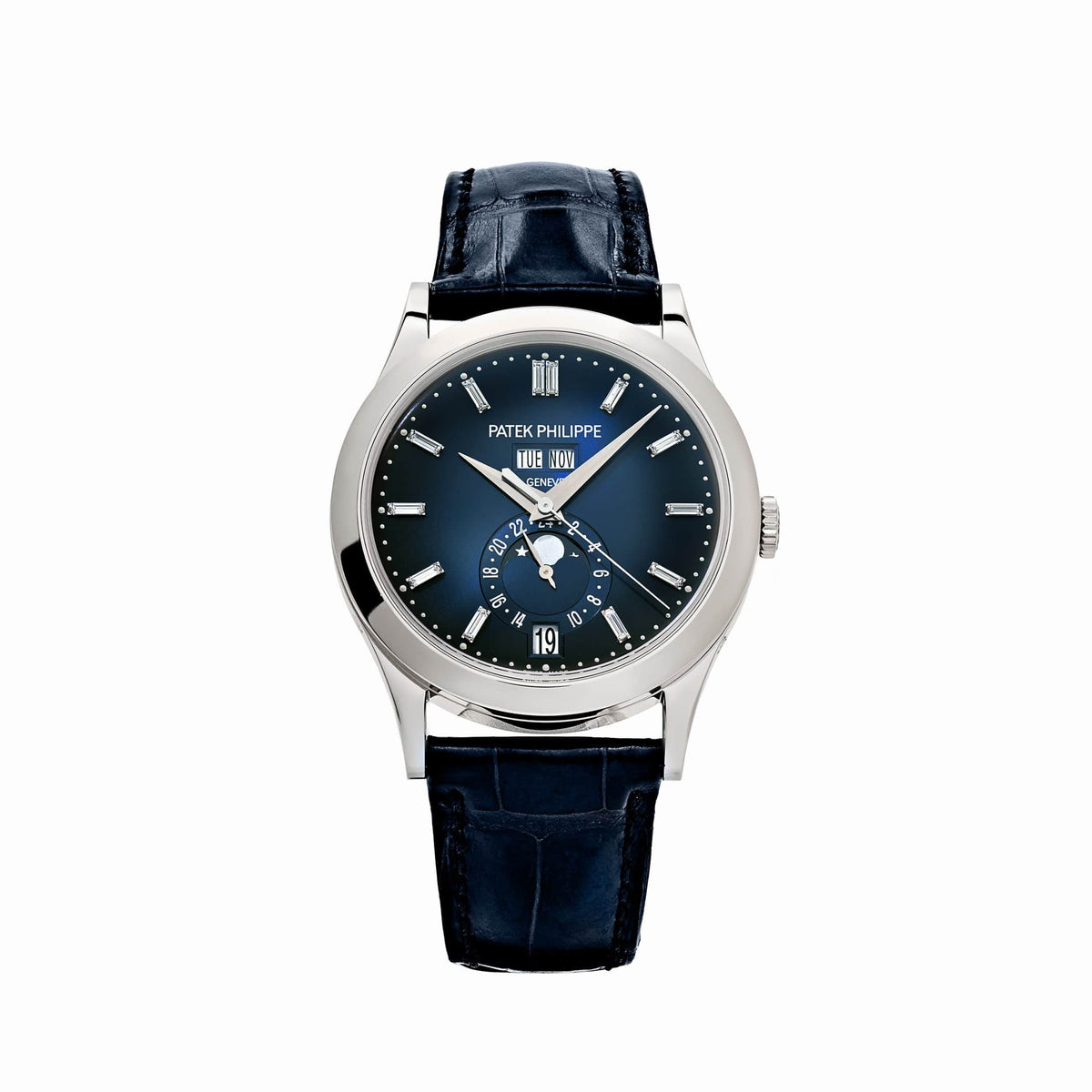 Patek Philippe Complications 5396G-017 Annual Calendar Moon Phases White Gold Blue Dial (2025)