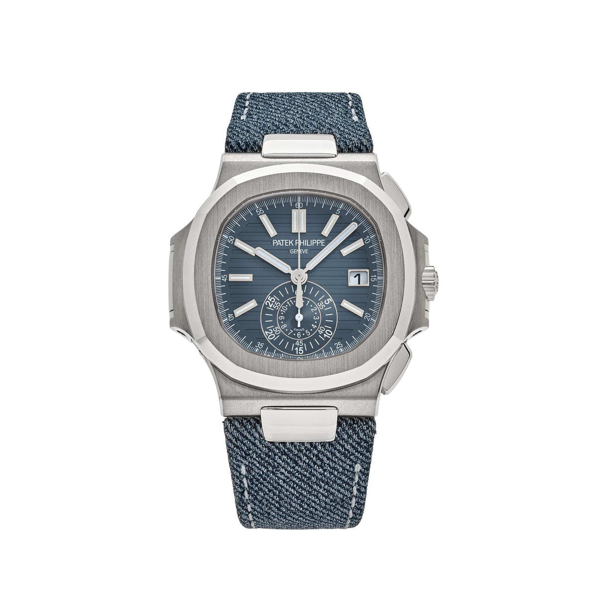Patek Philippe Nautilus 5980/60G-001 'Denim' Flyback Chronograph White Gold Blue-Gray Dial (2026)