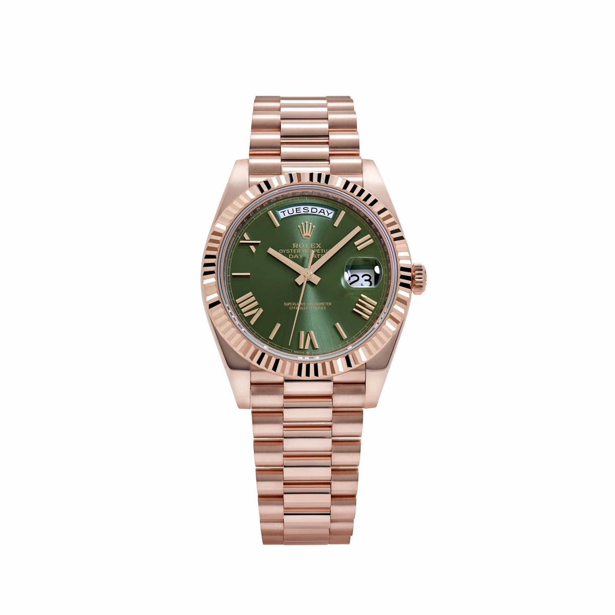 Rolex Day-Date 40 228235 Rose Gold Olive Green Dial (2023)
