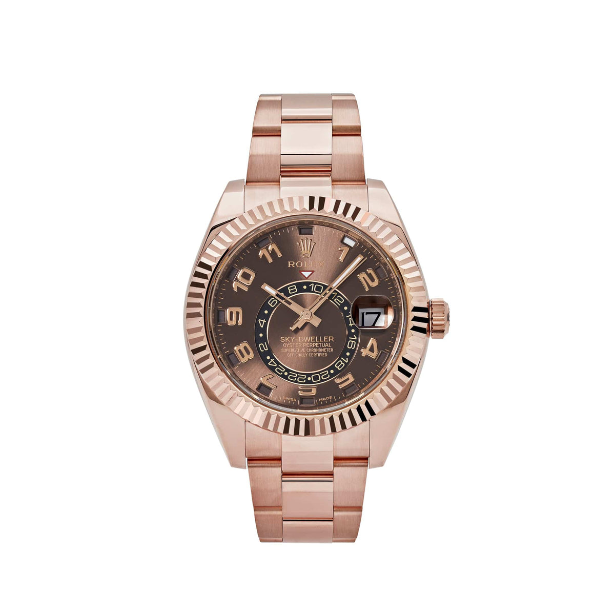 Rolex Sky-Dweller 326935 Rose Gold Chocolate Arabic Numeral Dial