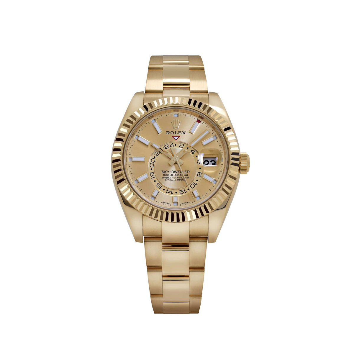 Rolex Sky-Dweller 326938 Yellow Gold Champagne Dial Oyster (2022)
