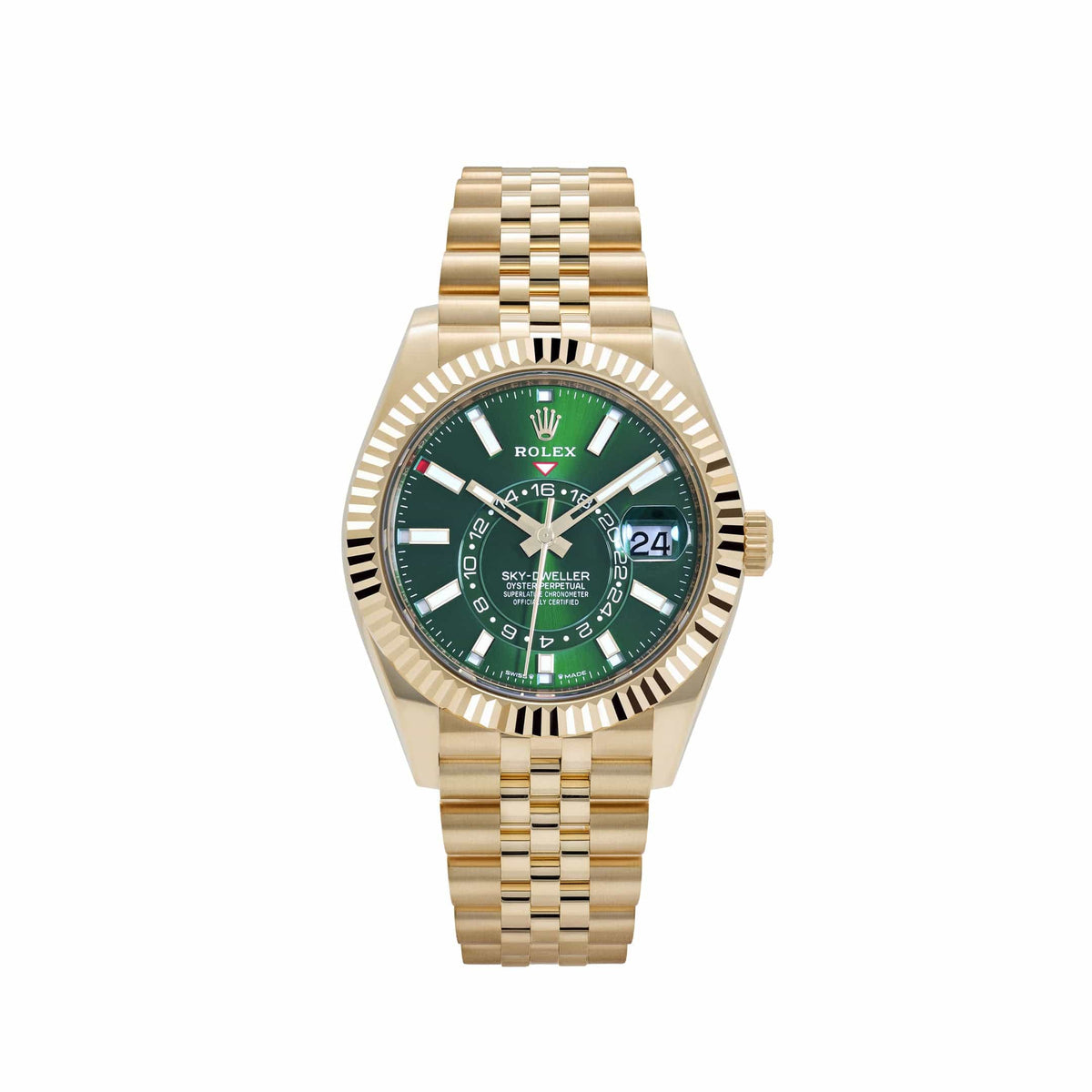 Rolex Sky-Dweller 336938 Yellow Gold Bright Green Dial Jubilee (2025)