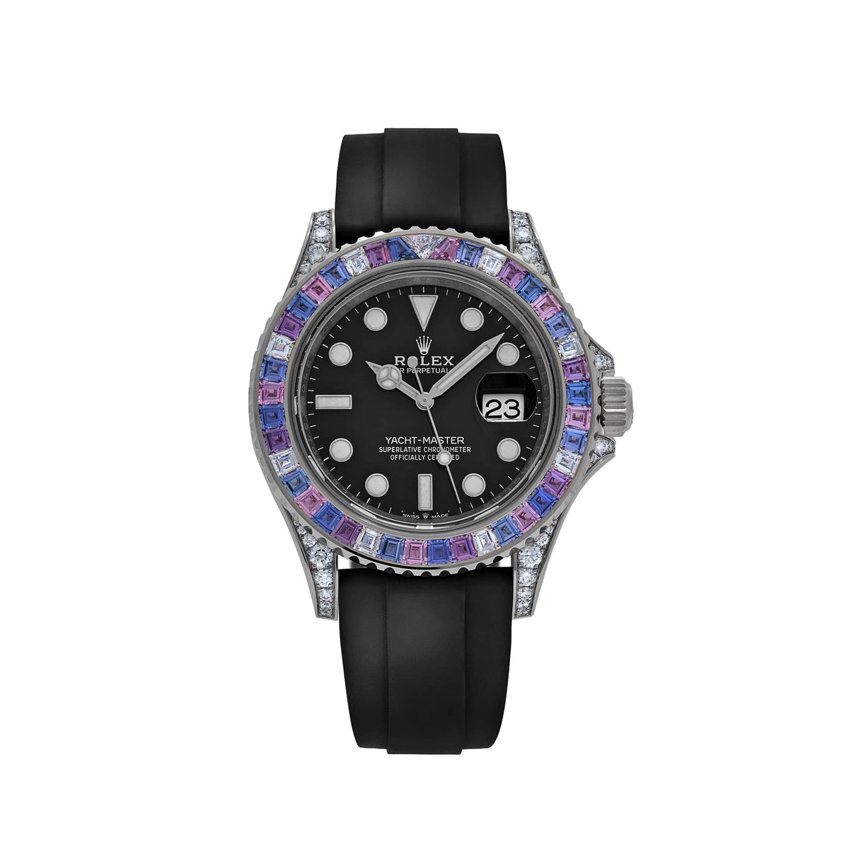 Rolex Yacht-Master 40 126679SABR 'Cotton Candy' White Gold Diamond Sapphires Bezel Black Dial (2023)