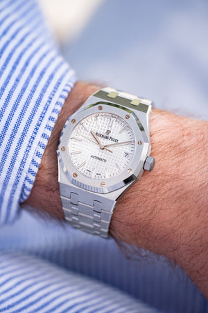 Audemars Piguet Royal Oak 15450ST.OO.1256ST.01.A Selfwinding Stainless Steel White Dial — foto 8