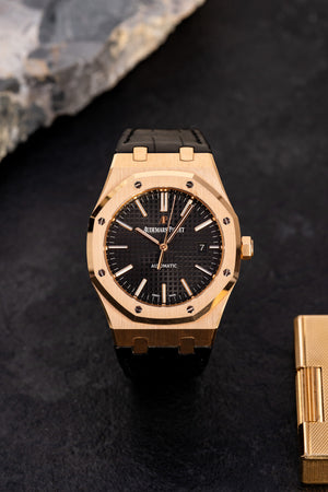Audemars Piguet Royal Oak 15400OR.OO.D002CR.01 Rose Gold Black Dial — foto 11