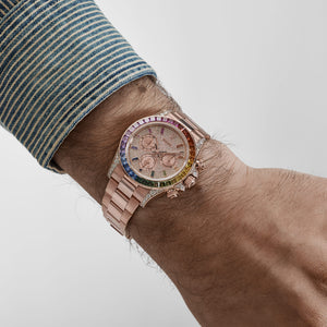 Rolex Daytona 126595RBOW 'Rainbow' Rose Gold Pave Diamond Dial Sapphire Bezel (2024) — foto 2