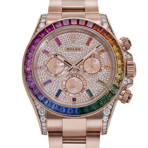 Rolex Daytona 126595RBOW 'Rainbow' Rose Gold Pave Diamond Dial Sapphire Bezel (2024) — foto 4