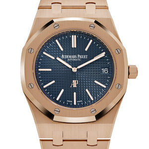 Audemars Piguet Royal Oak 15202OR.OO.1240OR.01 'Jumbo' Extra-Thin Rose Gold Blue Dial (2019) — foto 4