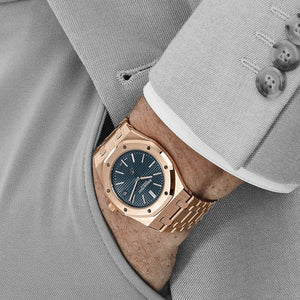 Audemars Piguet Royal Oak 15202OR.OO.1240OR.01 'Jumbo' Extra-Thin Rose Gold Blue Dial (2019) — foto 3