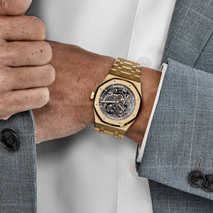 Audemars Piguet Royal Oak 15407BA.OO.1220BA.01 Double Balance Wheel Yellow Gold Openworked Dial — foto 3