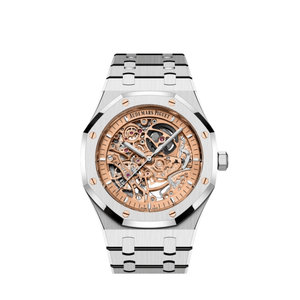 Audemars Piguet Royal Oak 15407ST.OO.1220ST.02 Double Balance Wheel  Stainless Steel Openworked Pink Gold-Toned Dial — foto 1