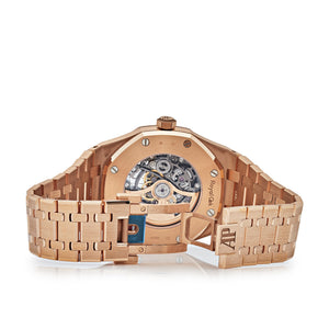 Audemars Piguet Royal Oak 15412OR.ZZ.1220OR.01 Double Balance Wheel Openworked Rose Gold Baguette Bezel (2021) — foto 4