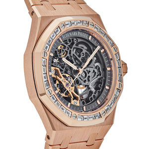 Audemars Piguet Royal Oak 15412OR.ZZ.1220OR.01 Double Balance Wheel Openworked Rose Gold Baguette Bezel (2021) — foto 3