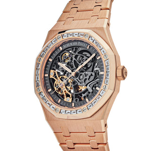 Audemars Piguet Royal Oak 15412OR.ZZ.1220OR.01 Double Balance Wheel Openworked Rose Gold Baguette Bezel (2021) — foto 2
