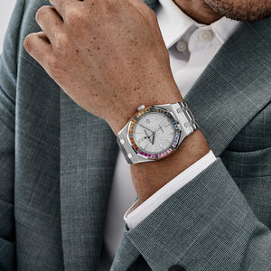 Audemars Piguet Royal Oak 15413BC.YY.1220BC.01 White Gold Rainbow Sapphires Bezel Diamond Dial Limited Production (2022) — foto 3