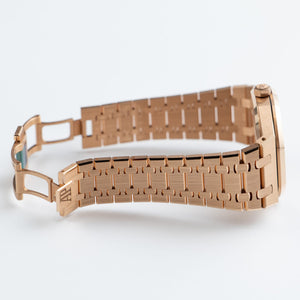 Audemars Piguet Royal Oak 15413OR.YY.1220OR.01 Rose Gold Rainbow Sapphires Bezel Diamond Dial (2021) — foto 8