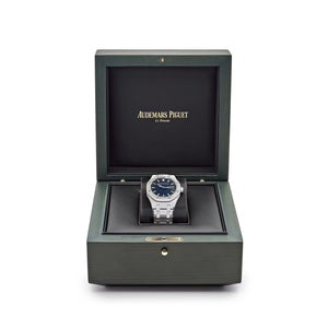 Audemars Piguet Royal Oak 15551BC.ZZ.1356BC.01 Diamond Bezel White Gold Smoked Blue Dial (2024) — foto 7