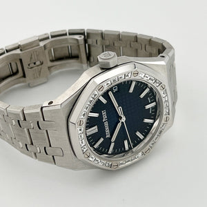 Audemars Piguet Royal Oak 15551BC.ZZ.1356BC.01 Diamond Bezel White Gold Smoked Blue Dial (2024) — foto 11