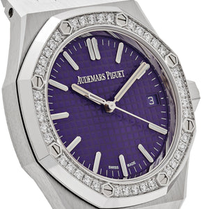 Audemars Piguet Royal Oak 15551BC.ZZ.1356BC.02 White Gold Purple Dial Diamond Bezel Special Edition — foto 6