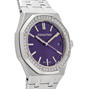 Audemars Piguet Royal Oak 15551BC.ZZ.1356BC.02 White Gold Purple Dial Diamond Bezel Special Edition — foto 5