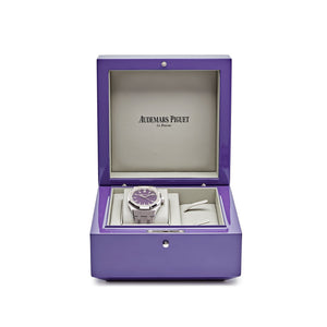 Audemars Piguet Royal Oak 15551BC.ZZ.1356BC.02 White Gold Purple Dial Diamond Bezel Special Edition — foto 8