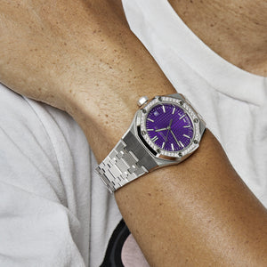 Audemars Piguet Royal Oak 15551BC.ZZ.1356BC.02 White Gold Purple Dial Diamond Bezel Special Edition — foto 3