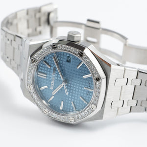 Audemars Piguet Royal Oak 15551ST.ZZ.1356ST.04 'Ladies' Stainless Steel Light Blue Dial Diamond Bezel (2024) — foto 6