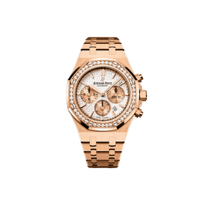 Audemars Piguet Royal Oak 26315OR.ZZ.1256OR.01 Chronograph Rose Gold Silver Dial Diamond Bezel — foto 1