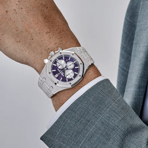 Audemars Piguet Royal Oak 26331BC.GG.1224BC.01 Chronograph Frosted White Gold Purple Dial (2019) — foto 3