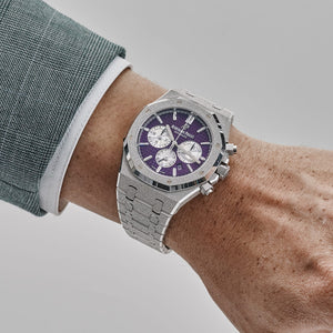 Audemars Piguet Royal Oak 26331BC.GG.1224BC.01 Chronograph Frosted White Gold Purple Dial (2019) — foto 2