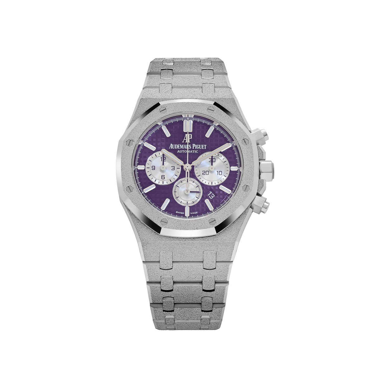 Audemars Piguet Royal Oak 26331BC.GG.1224BC.01 Chronograph Frosted White Gold Purple Dial (2019)