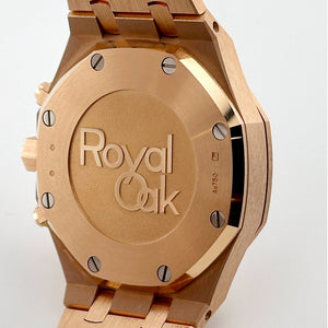 Audemars Piguet Royal Oak 26715OR.ZZ.1356OR.01 Chronograph Rose Gold Silver Dial Diamond Bezel — foto 10