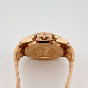 Audemars Piguet Royal Oak 26715OR.ZZ.1356OR.01 Chronograph Rose Gold Silver Dial Diamond Bezel — foto 7