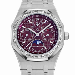 Audemars Piguet Royal Oak Perpetual Calendar 26598BC.ZZ.1220BC.01 'Qatar Edition' White Gold Burgundy Dial Diamond Bezel (2025) — foto 5