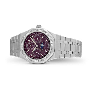Audemars Piguet Royal Oak Perpetual Calendar 26598BC.ZZ.1220BC.01 'Qatar Edition' White Gold Burgundy Dial Diamond Bezel (2025) — foto 4