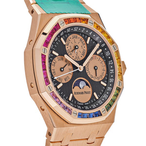 Audemars Piguet Royal Oak Perpetual Calendar 26614OR.YY.1220OR.01 Rose Gold Rainbow Bezel Black Dial Limited Edition of 20 — foto 3