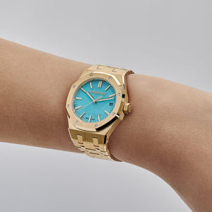 Audemars Piguet Royal Oak 15550BA.OO.1356BA.01 Yellow Gold Turquoise Stone Dial (2023) — foto 4