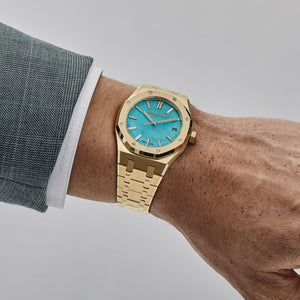 Audemars Piguet Royal Oak 15550BA.OO.1356BA.01 Yellow Gold Turquoise Stone Dial (2023) — foto 2