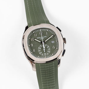 Patek Philippe Aquanaut 5968G-010 Chronograph White Gold Khaki Green Dial (2021) — foto 5