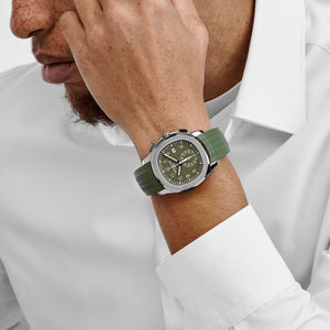 Patek Philippe Aquanaut 5968G-010 Chronograph White Gold Khaki Green Dial (2021) — foto 3
