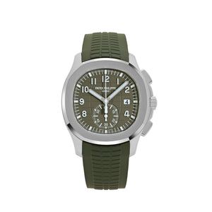 Patek Philippe Aquanaut 5968G-010 Chronograph White Gold Khaki Green Dial (2022) — foto 1