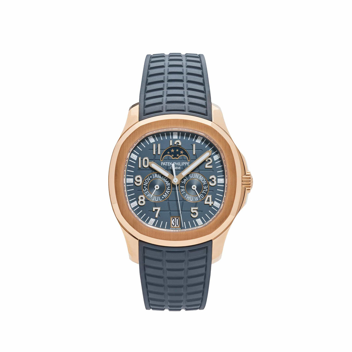 Patek Philippe Aquanaut Luce 5261R-001 Annual Calendar Moon Phases Rose Gold Blue-Gray Dial