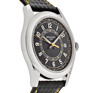 Patek Philippe Calatrava 6007G-001 White Gold Black Dial Yellow Accents — foto 4