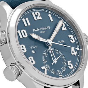 Patek Philippe Calatrava 7234A-001 'Pilot' Travel Time Stainless Steel Blue-Grey Dial Singapore Edition (2019) — foto 6