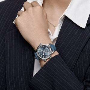 Patek Philippe Calatrava 7234A-001 'Pilot' Travel Time Stainless Steel Blue-Grey Dial Singapore Edition (2019) — foto 3