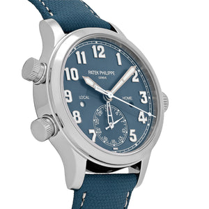Patek Philippe Calatrava 7234A-001 'Pilot' Travel Time Stainless Steel Blue-Grey Dial Singapore Edition (2019) — foto 5