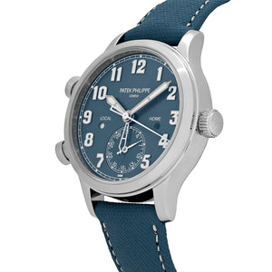 Patek Philippe Calatrava 7234A-001 'Pilot' Travel Time Stainless Steel Blue-Grey Dial Singapore Edition (2019) — foto 4