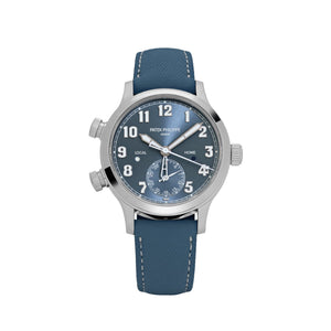 Patek Philippe Calatrava 7234A-001 'Pilot' Travel Time Stainless Steel Blue-Grey Dial Singapore Edition (2019) — foto 1